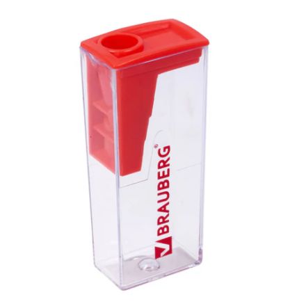 Точилка BRAUBERG "Assistant", с контейнером, пластиковая, корпус ассорти, 228451 Точилка BRAUBERG "Assistant", с контейнером, пластиковая, корпус ассорти, 228451