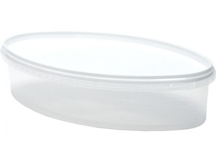 Контейнер п/п 1,3л. овальный с бесцветной крышкой цв. бесцветный Контейнер п/п 1,3л. овальный с бесцветной крышкой цв. бесцветный