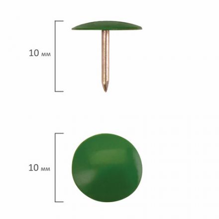 Кнопки канцелярские BRAUBERG, металлические, цветные, 10 мм, 50 шт., в картонной коробке, 220554 Кнопки канцелярские BRAUBERG, металлические, цветные, 10 мм, 50 шт., в картонной коробке, 220554