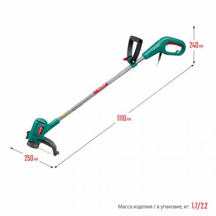 Триммер электрический ЗУБР ТСН-26-400, 400 Вт, 11500 об/мин, ширина скашивания 26 см, ТСН-26-400 Триммер электрический ЗУБР ТСН-26-400, 400 Вт, 11500 об/мин, ширина скашивания 26 см, ТСН-26-400