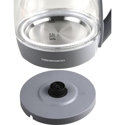 Чайник VEPSMANN VN-193, электрический,1,8 л/2000 Вт,серый Чайник VEPSMANN VN-193, электрический,1,8 л/2000 Вт,серый