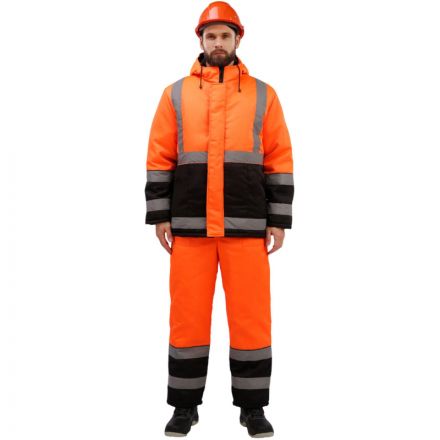 Костюм рабочий зимний муж. зд01-КПК оранж./черн. (р.56-58) 170-176 Костюм рабочий зимний муж. зд01-КПК оранж./черн. (р.56-58) 170-176