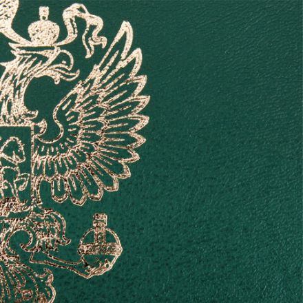 Папка адресная бумвинил с гербом России, формат А4, зеленая, индивидуальная упаковка, STAFF "Basic", 129581