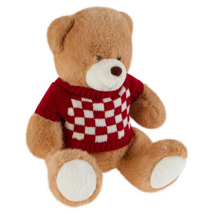 Мягкая игрушка ТРИ СОВЫ "Мишка в клетчатом свитере", 25см