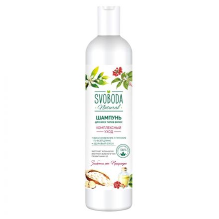 Шампунь д/всех типов волос SVOBODA женьшень,зеленый чай,провитамин В5 430мл