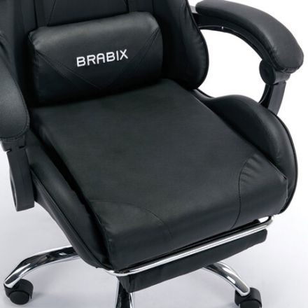 Кресло компьютерное BRABIX "Dexter GM-135", подножка, две подушки, экокожа, черное, 532800 Кресло компьютерное BRABIX "Dexter GM-135", подножка, две подушки, экокожа, черное, 532800
