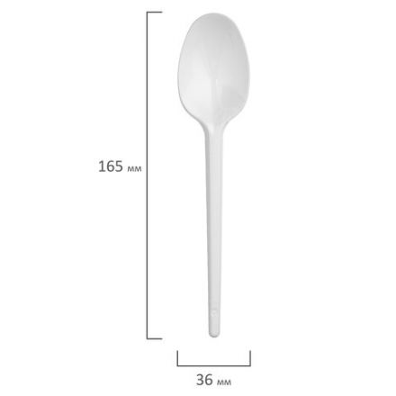 Ложка столовая одноразовая пластиковая 165 мм, белая, КОМПЛЕКТ 100 шт., СТАНДАРТ, LAIMA, 603079 Ложка столовая одноразовая пластиковая 165 мм, белая, КОМПЛЕКТ 100 шт., СТАНДАРТ, LAIMA, 603079