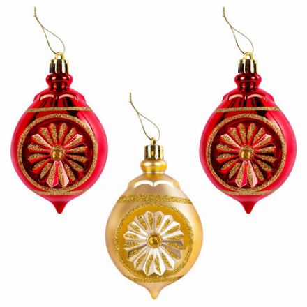 Шары новогодние ёлочные "Red & Gold Luxury" 70 предметов, красный/золото, ЗОЛОТАЯ СКАЗКА, 591714 Шары новогодние ёлочные "Red & Gold Luxury" 70 предметов, красный/золото, ЗОЛОТАЯ СКАЗКА, 591714