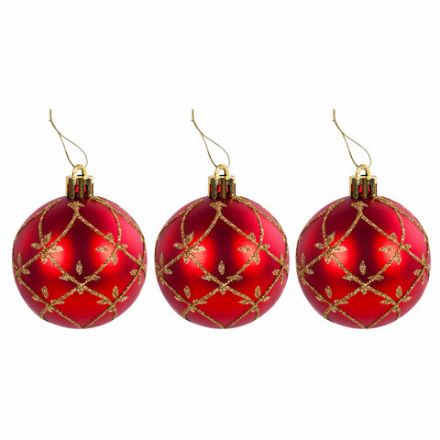 Шары новогодние ёлочные "Red & Gold Luxury" 70 предметов, красный/золото, ЗОЛОТАЯ СКАЗКА, 591714