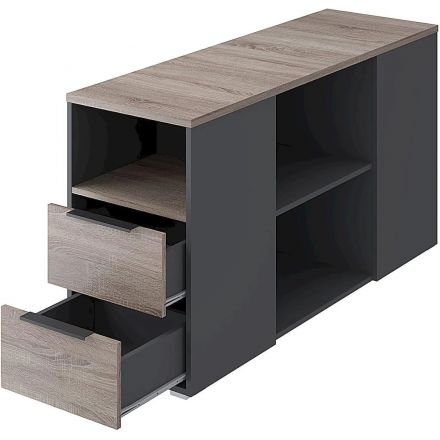Тумба прист. к раб.станции Комус Мебель К-Loft 241T002 дуб сон.темн/графит Тумба прист. к раб.станции Комус Мебель К-Loft 241T002 дуб сон.темн/графит