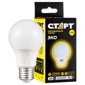 Лампа светодиодная Старт LED, серия "WS" 10W30, тип А "груша", E27, 2700К, теплый свет, 25000ч Лампа светодиодная Старт LED, серия "WS" 10W30, тип А "груша", E27, 2700К, теплый свет, 25000ч