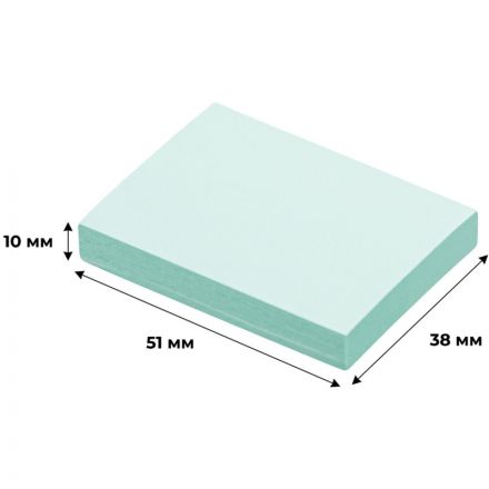 Стикеры ATTACHE с клеев.краем 38х51 голубой 100л. 3 шт/наб