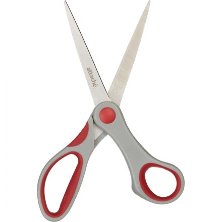 Ножницы Attache 205 мм с пластиковыми прорезиненными анатомическими ручками