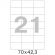 Этикетки самоклеящиеся ProMEGALabelBASIC кауч.к.70х42,3 21шт/л А4 (100л/уп)