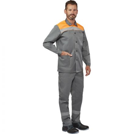 Костюм рабочий летний муж. л16-КБР с СОП сер/оранж (р.64-66) 170-176 Костюм рабочий летний муж. л16-КБР с СОП сер/оранж (р.64-66) 170-176