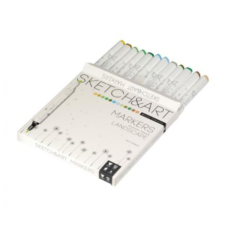 Набор маркеров для скетч.двустор SKETCH&ART Лесной пейзаж 12цв 22-0076/10 Набор маркеров для скетч.двустор SKETCH&ART Лесной пейзаж 12цв 22-0076/10