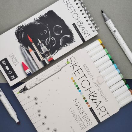 Набор маркеров для скетч.двустор SKETCH&ART Лесной пейзаж 12цв 22-0076/10 Набор маркеров для скетч.двустор SKETCH&ART Лесной пейзаж 12цв 22-0076/10