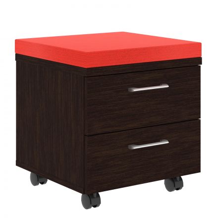 Тумба с подушкой XMC-2D.1A Легно темный/Красный 26-22 465х465х520 XTEN Тумба с подушкой XMC-2D.1A Легно темный/Красный 26-22 465х465х520 XTEN