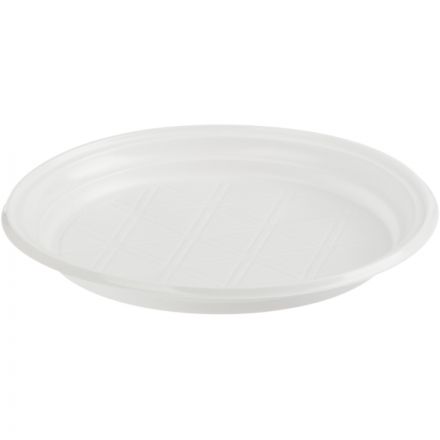 Тарелка одноразовая Комус d 210мм, белая, ПП, 50шт/уп