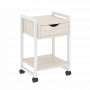 Loft Тумба на колесных опорах с ящиком и полкой VR.L-T1.K Денвер светлый/Белый металл 500*460*767 Loft Тумба на колесных опорах с ящиком и полкой VR.L-T1.K Денвер светлый/Белый металл 500*460*767
