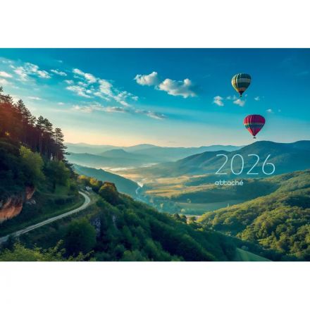 Календарь настенный 3-х блочный 2026 Attache Премиум,Возд. шар, 330х705,80г