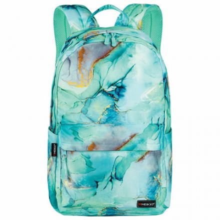 Рюкзак HEIKKI DREAM (ХЕЙКИ) универсальный, с карманом для ноутбука, эргономичный, "Mint marble", 42х26х14 см, 272526