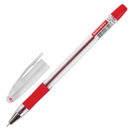 Ручка шариковая масляная с грипом BRAUBERG "Model-XL" ORIGINAL, КРАСНАЯ, узел 0,7 мм, линия письма 0,35 мм, 143244