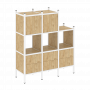 Loft Прямой стеллаж наборный VR.L-15 Тиквуд светлый/Белый металл 1278*446*1458