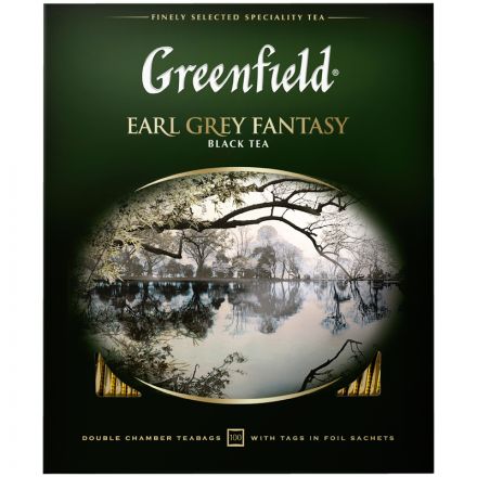 Чай Greenfield "Earl Grey", черный с бергамотом, 100 фольг. пакетиков по 2г