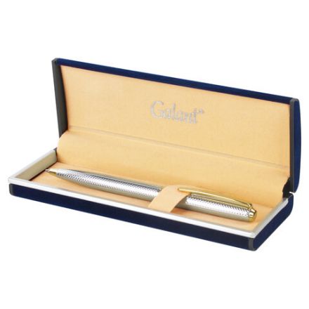 Ручка подарочная шариковая GALANT "Marburg", корпус серебристый с гравировкой, золотистые детали, пишущий узел 0,7 мм, синяя, 141015 Ручка подарочная шариковая GALANT "Marburg", корпус серебристый с гравировкой, золотистые детали, пишущий узел 0,7 мм, синяя, 141015