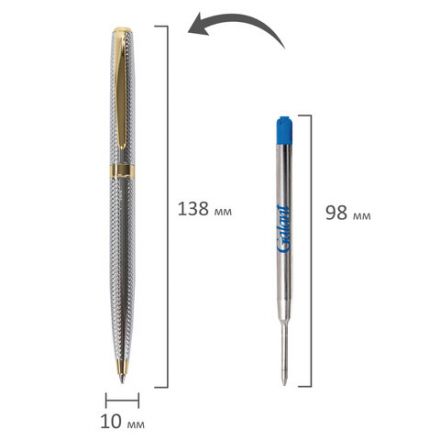 Ручка подарочная шариковая GALANT "Marburg", корпус серебристый с гравировкой, золотистые детали, пишущий узел 0,7 мм, синяя, 141015 Ручка подарочная шариковая GALANT "Marburg", корпус серебристый с гравировкой, золотистые детали, пишущий узел 0,7 мм, синяя, 141015