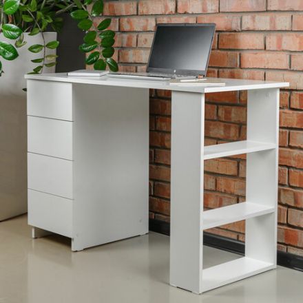 Стол письменный/компьютерный BRABIX "Scandi CD-016", 1100х500х750 мм, 4 ящика, белый, 641891, ЦБ013707-1 Стол письменный/компьютерный BRABIX "Scandi CD-016", 1100х500х750 мм, 4 ящика, белый, 641891, ЦБ013707-1