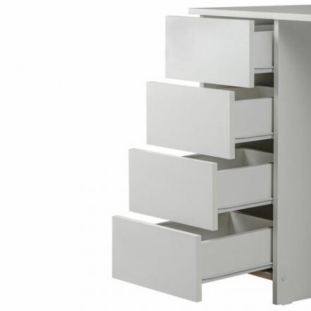 Стол письменный/компьютерный BRABIX "Scandi CD-016", 1100х500х750 мм, 4 ящика, белый, 641891, ЦБ013707-1