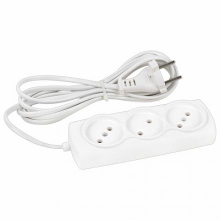 Удлинитель Р16-010, 3 розетки без заземления, 3 м, 2х0,75 мм, 1300 Вт, белый, 563 Удлинитель Р16-010, 3 розетки без заземления, 3 м, 2х0,75 мм, 1300 Вт, белый, 563
