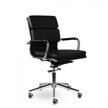 Кресло СН-303 Кайман Трио Н soft хром Ср S-0401 (черный)