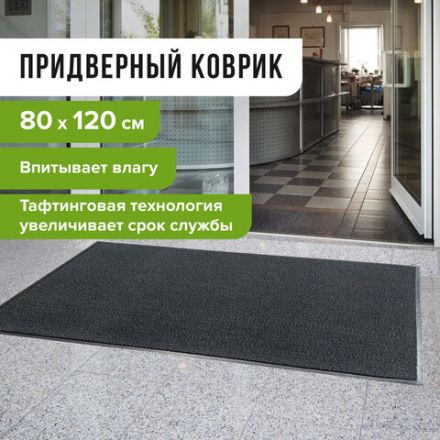 Коврик входной ИЗНОСОСТОЙКИЙ влаговпитывающий 80х120 см, толщина 8 мм, ТАФТИНГ, серый, LAIMA EXPERT, 606885 Коврик входной ИЗНОСОСТОЙКИЙ влаговпитывающий 80х120 см, толщина 8 мм, ТАФТИНГ, серый, LAIMA EXPERT, 606885