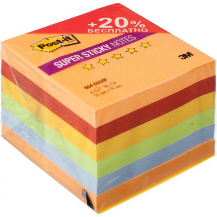 Стикеры Post-it Super Sticky 654-6SSRP Огонь 76х76, 6бл х 90л