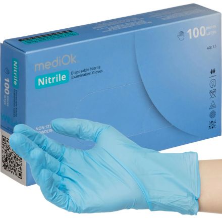 Перчатки нитрил., NITRILE OPTIMA, голубые, 3гр. (M), 50 пар/уп Перчатки нитрил., NITRILE OPTIMA, голубые, 3гр. (M), 50 пар/уп