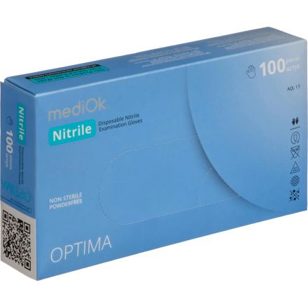 Перчатки нитрил., NITRILE OPTIMA, голубые, 3гр. (M), 50 пар/уп Перчатки нитрил., NITRILE OPTIMA, голубые, 3гр. (M), 50 пар/уп