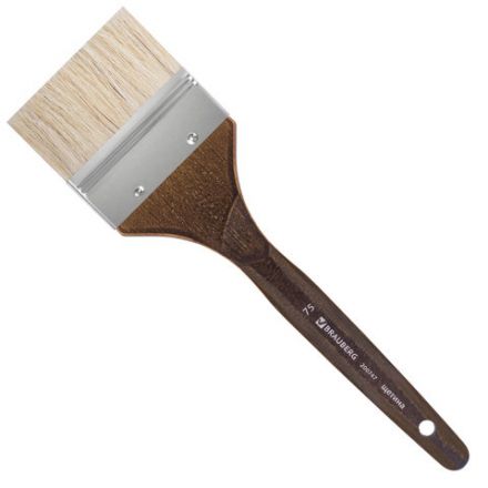Кисть художественная профессиональная BRAUBERG ART CLASSIC, щетина, флейц, № 75, короткая ручка, 200747 Кисть художественная профессиональная BRAUBERG ART CLASSIC, щетина, флейц, № 75, короткая ручка, 200747