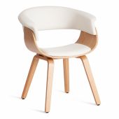 Стул Tetchair VIMTA (mod.8021), дерево / экокожа, 69х56х77 см, натуральный/белый Стул Tetchair VIMTA (mod.8021), дерево / экокожа, 69х56х77 см, натуральный/белый