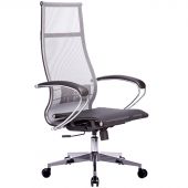 Кресло руководителя Метта Комплект 7, CH-2, сетка серая/черная, топ-ган (101/004, 131/004) Кресло руководителя Метта Комплект 7, CH-2, сетка серая/черная, топ-ган (101/004, 131/004)