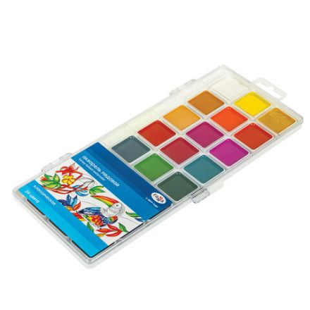 Краски акварельные ГАММА "Классическая", 24 цвета, медовые, пластиковый корпус, европодвес, 1009198 Краски акварельные ГАММА "Классическая", 24 цвета, медовые, пластиковый корпус, европодвес, 1009198