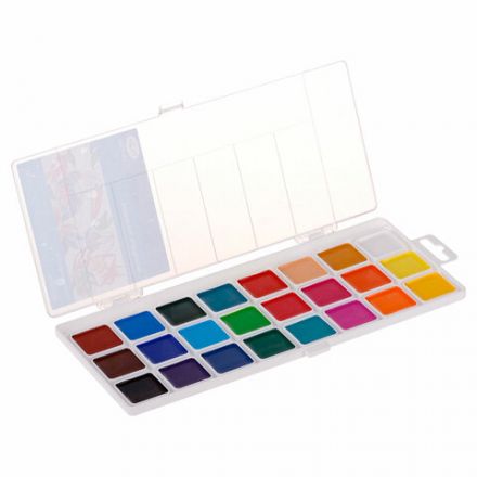 Краски акварельные ГАММА "Классическая", 24 цвета, медовые, пластиковый корпус, европодвес, 1009198 Краски акварельные ГАММА "Классическая", 24 цвета, медовые, пластиковый корпус, европодвес, 1009198