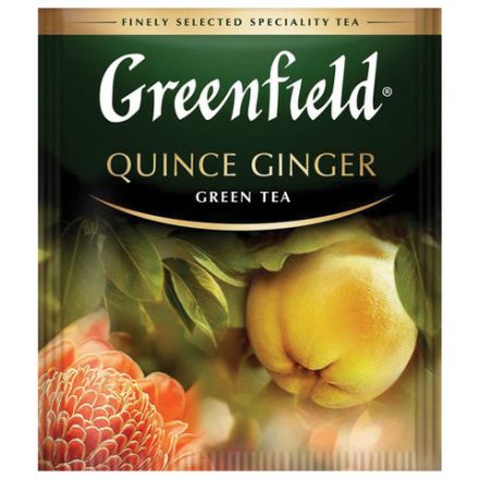 Чай GREENFIELD "Quince Ginger" зеленый с японской айвой и имбирем, 25 пакетиков в конвертах по 2 г, 1388-10 Чай GREENFIELD "Quince Ginger" зеленый с японской айвой и имбирем, 25 пакетиков в конвертах по 2 г, 1388-10