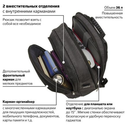 Рюкзак BRAUBERG FUNCTIONAL с отделением для ноутбука, 3 отделения, USB-порт, "Progress", 48х14х34 см, 229873 Рюкзак BRAUBERG FUNCTIONAL с отделением для ноутбука, 3 отделения, USB-порт, "Progress", 48х14х34 см, 229873