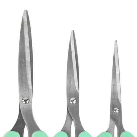 Ножницы BRAUBERG "CLASSIC PRO" 3 шт. (155, 185, 210 мм), мятные ручки, ВЫГОДНАЯ УПАКОВКА, 272979