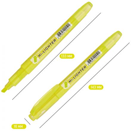 Текстовыделитель Crown "Multi Hi-Lighter" желтый, 1-4мм