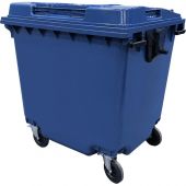Контейнер-бак мусорный 1100л на 4-х колесах с крышкой, синий