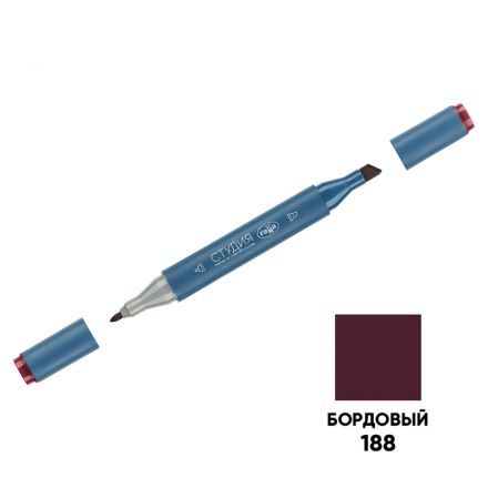 Маркер двусторонний для скетчинга Гамма "Студия", бордовый, корпус трехгранный, пулевид./клиновид. наконечники Маркер двусторонний для скетчинга Гамма "Студия", бордовый, корпус трехгранный, пулевид./клиновид. наконечники